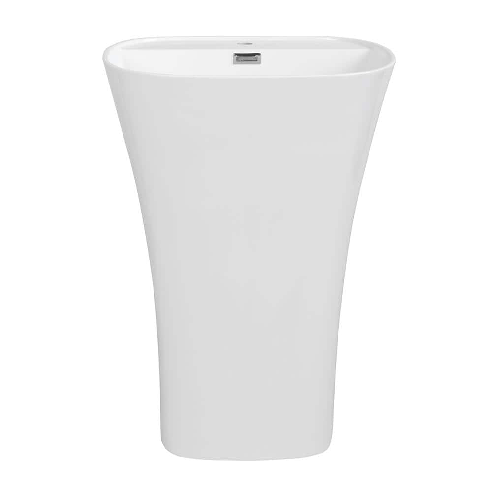 Streamline 23.6 in. Solid Surface Resin Pedestal Sink Basin in White K-1980-24