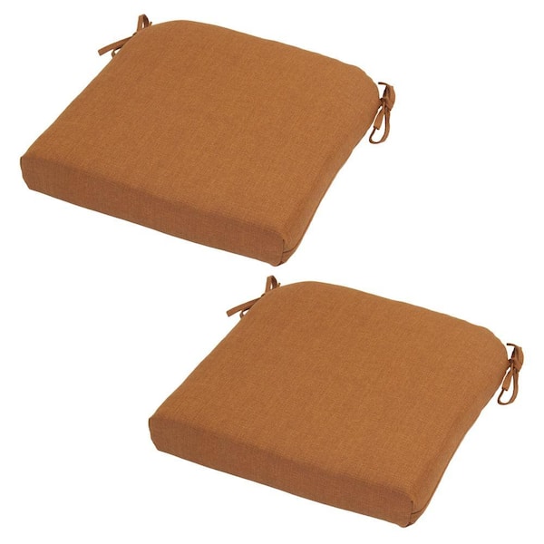 Hampton Bay Clay Pot Solid Rapid-Dry Deluxe Outdoor Seat Cushion (2-Pack)
