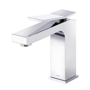Avian 1-Handle Deck Mount Bathroom Faucet with Metal Touch Down Drain in Chrome