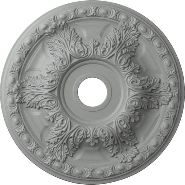 Ekena Millwork 23-3/8" x 3-5/8" ID x 2-1/2" Granada Urethane Ceiling Medallion (Fits Canopies upto 7-1/8"), Primed White