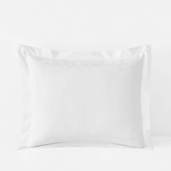 Company Cotton Scallop White Cotton Percale King Sham