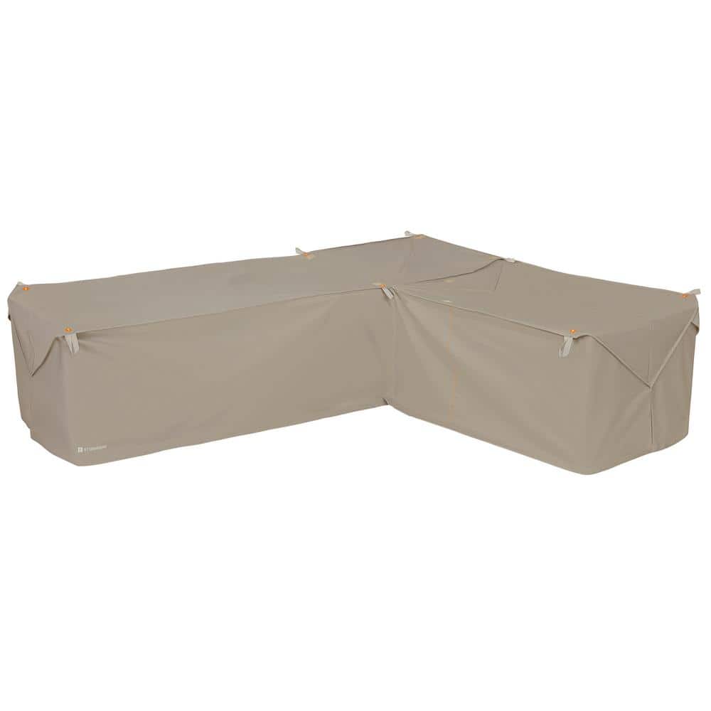 Goat Tan Water-Resistant Patio Sectional Cover, 104 Inch