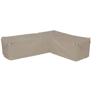 Storigami 104 in. L x 83 in. W x 31 in. H Goat Tan Easy Fold Right-Facing Sectional Cover