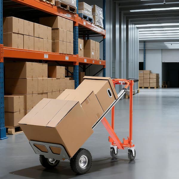 4 in 1 Hand Truck, 1000 lbs. Load Capacity for 4-Wheel Mode, Convertible Hand Truck Dolly with Non-Slip Handle & Wheels