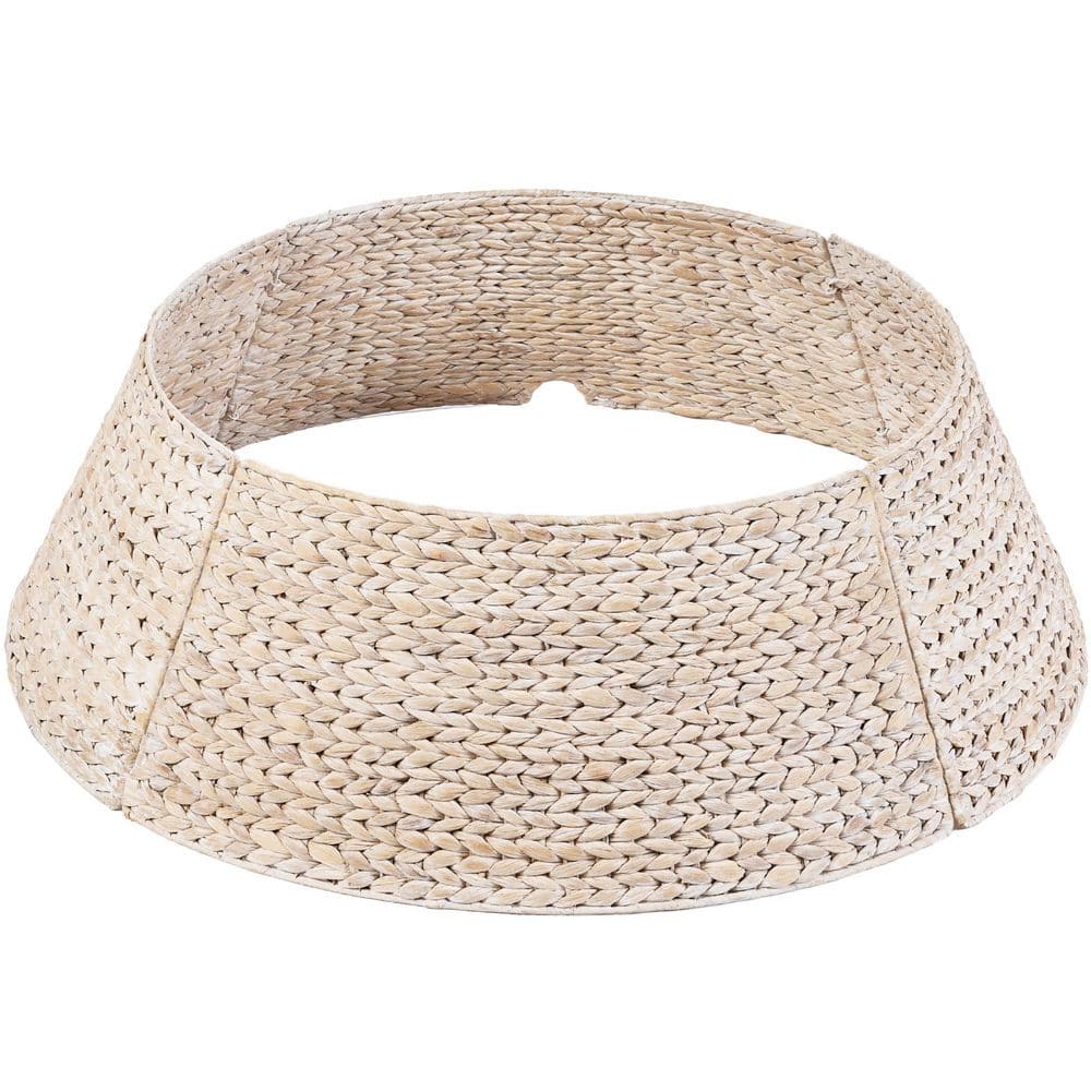 36 in. Washed White Woven Hyacinth Christmas Cellulose Tree Collar with Cord Cut-Out price history on PriceWatchPro