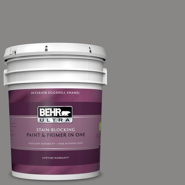 BEHR ULTRA 5 gal. #UL260-4 Pewter Ring Eggshell Enamel Interior Paint and Primer in One