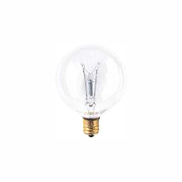 Bulbrite 60-Watt G16.5 Clear Dimmable (E12) Candelabra Screw Base Warm ...