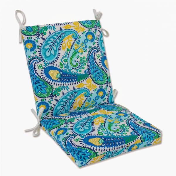 Pillow Perfect Paisley Blue/Green Amalia Rectangular Outdoor Seat Cushion