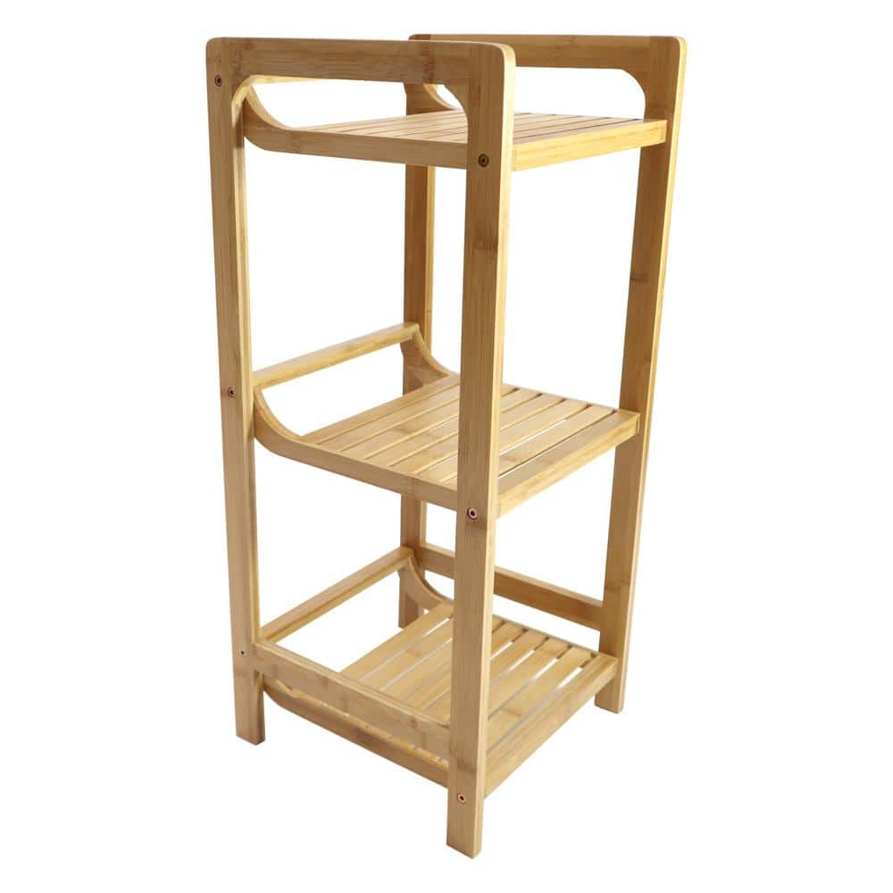 Lisbet - Shower Shelves 3-Tier Bamboo Bathroom Wood Shelves — BO-HA