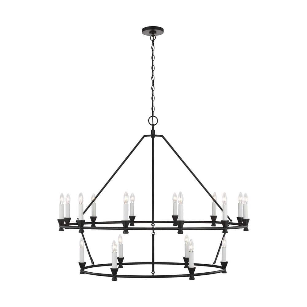 Keystone 18-Light Aged Iron Wagon Wheel Chandelier