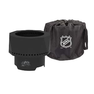 The Ridge NHL 15.7 in. x 12.5 in. Round Steel Wood Pellet Portable Fire Pit - Colorado Avalanche