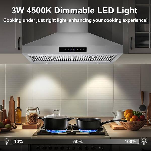 47.24 in. 1200 CFM Ducted Vent Wall Mount Range Hood in Stainless Steel