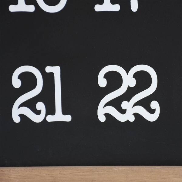 PARISLOFT 19.125 in. Black Wood and Metal Christmas Advent Calendar Wall  Hanging Decor SG2217 - The Home Depot