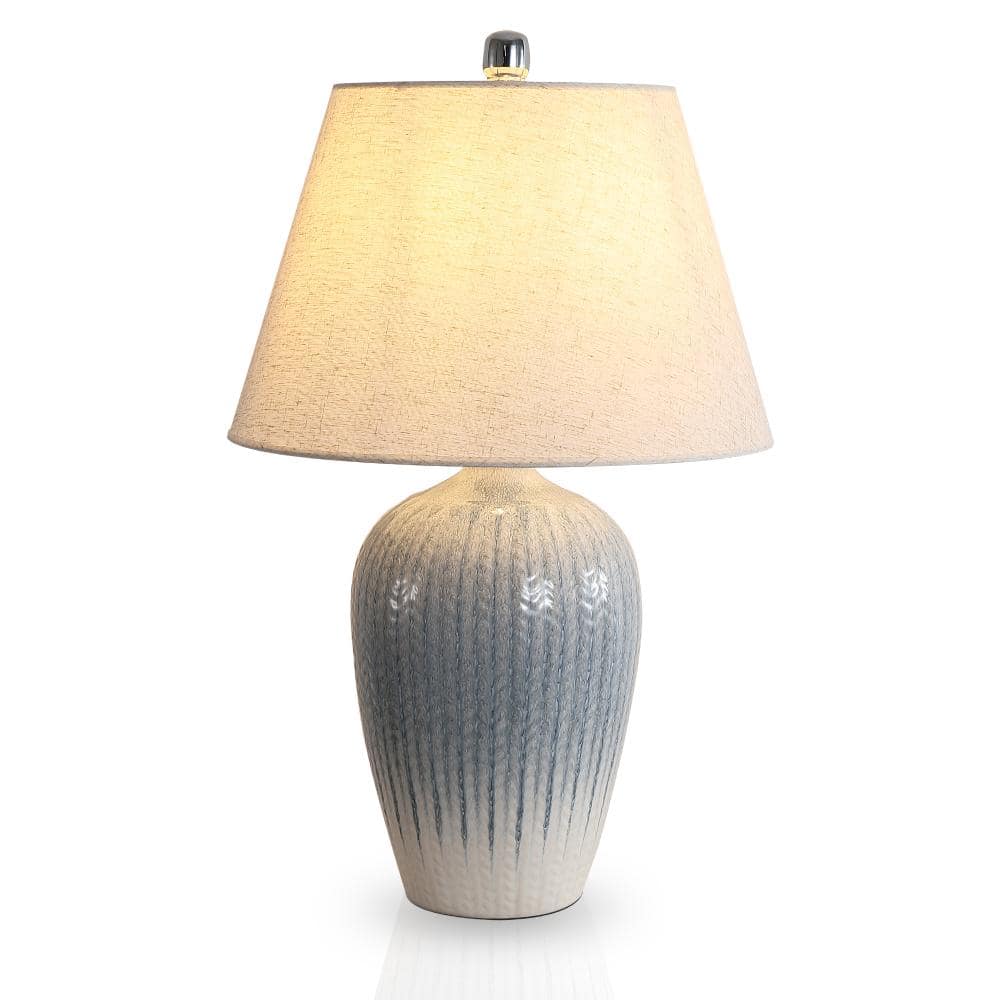 26.3 in. Blue-White Ceramic Transitional Table Lamp for Living Room with Beige Fabric Shade price history on PriceWatchPro