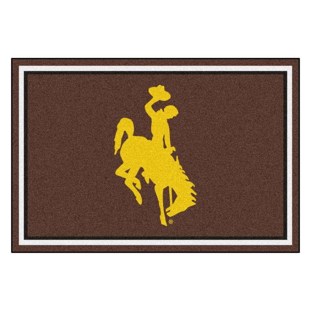 FANMATS NCAA - University of Wyoming Brown 8 ft. x 5 ft. Indoor Area Rug, Team Colors -  20317