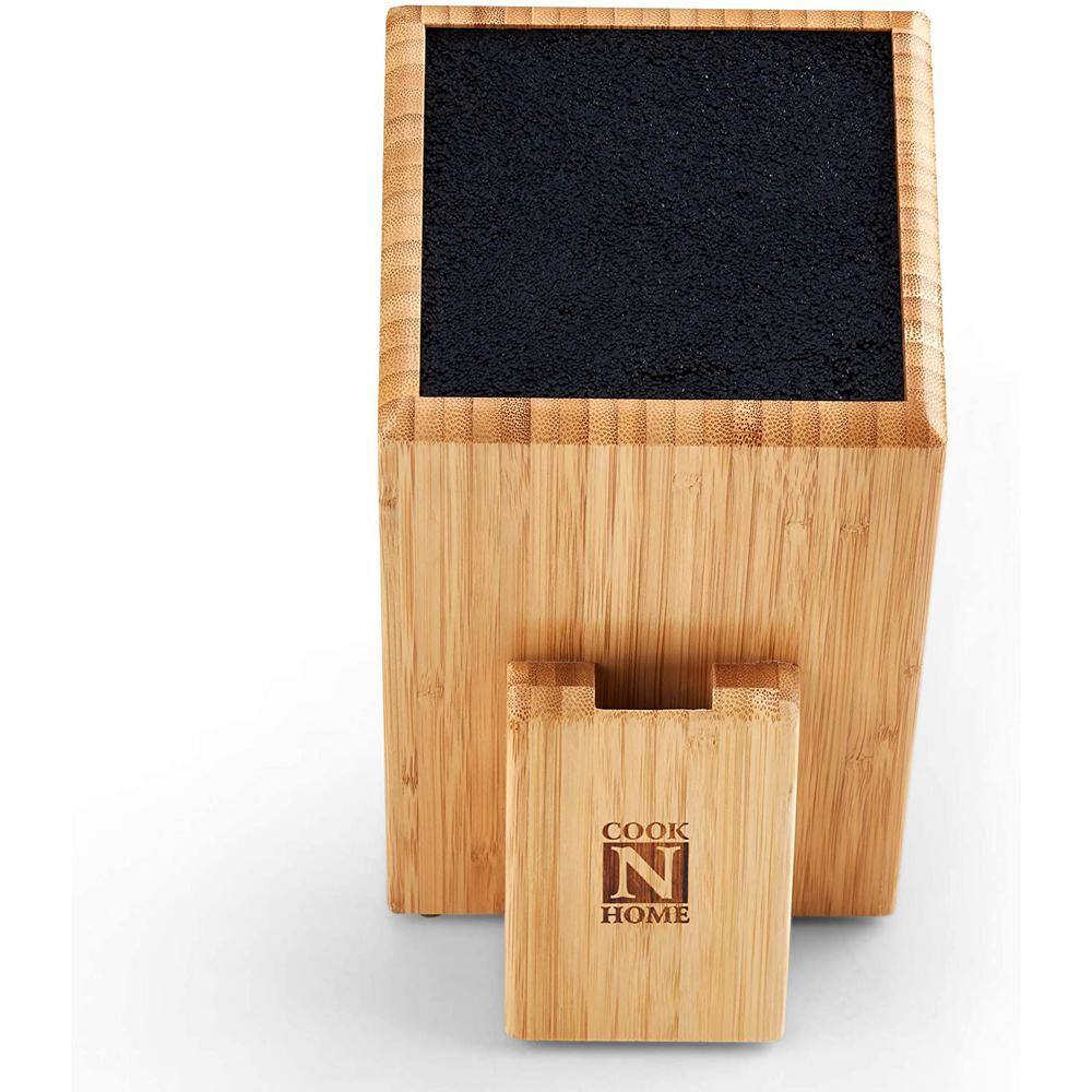 Bamboo Universal Knife Block with Removable Plastic Fibre Insert