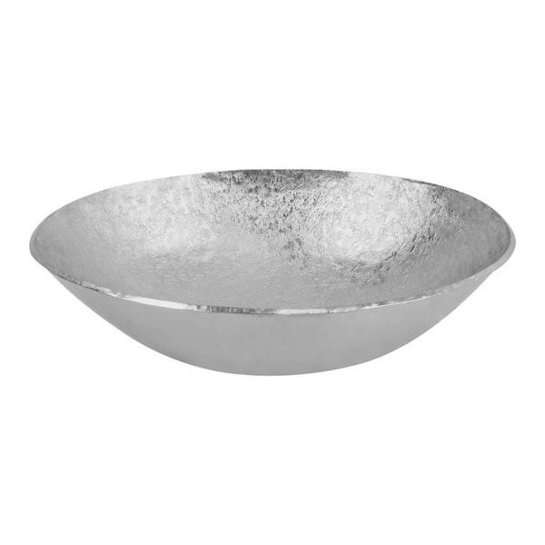 Terra Firma 17 in. Vessel Oval Bathroom Sink in Gray Nickel-Plated Copper