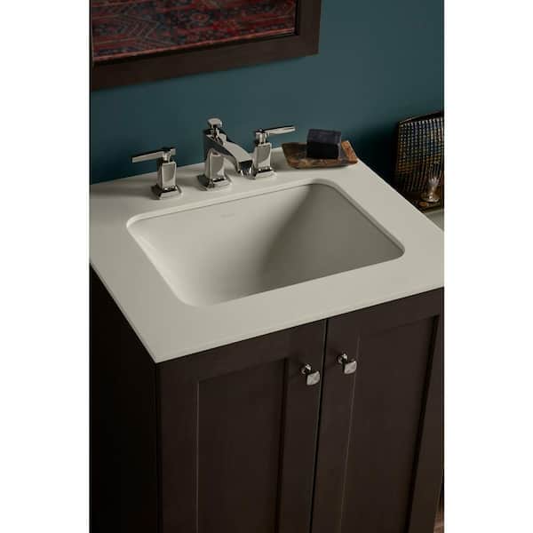 Kohler Caxton Rectangle Undermount Bathroom Sink In White K 20000 0 The Home Depot - Rectangle Bathroom Sink With Cabinet