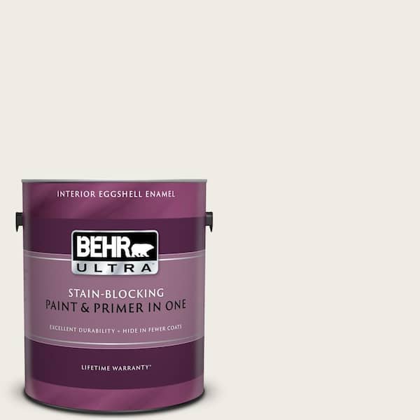 BEHR ULTRA 1 gal. #UL170-12 Silky Whites Eggshell Enamel Interior Paint and Primer in One