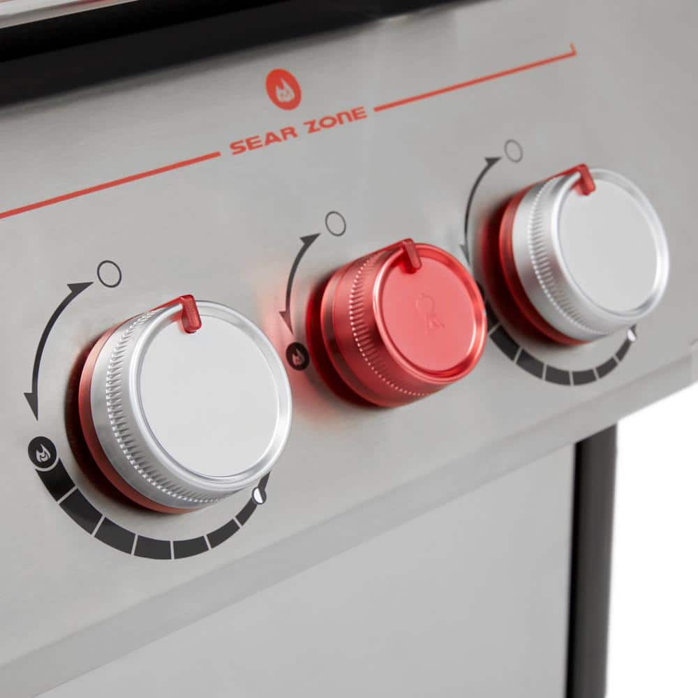 Stainless Steel 4-Burner Propane Gas Grill with Side Burner