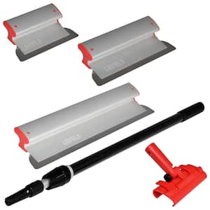10 in., 16 in., 24 in. Skimming Blade Set with 37 in. to 63 in. Extension Handle and Handle Adapter