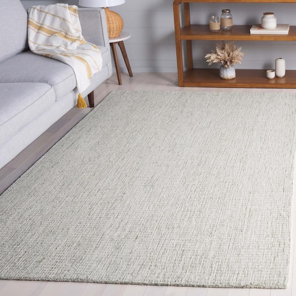 Abstract Sage/Ivory 8 ft. x 10 ft. Geometric Speckled Area Rug