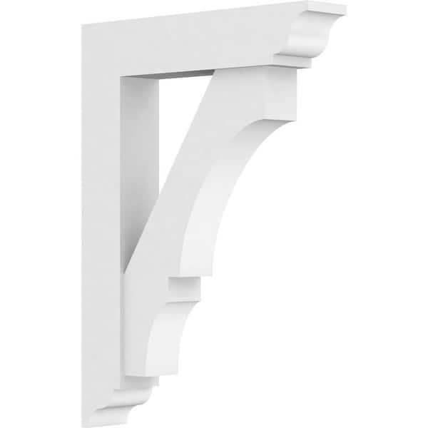 Ekena Millwork Standard Balboa 3 in. W x 22 in. H x 16 in. D Signature Urethane Polyurethane Bracket With Traditional Ends