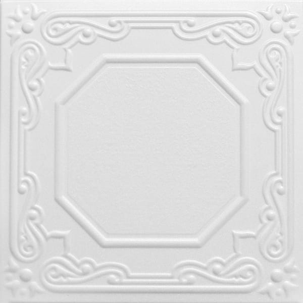 Topkapi Palace Plain White 1.6 ft. x 1.6 ft. Glue Up Foam Ceiling Tile (384 sq. ft. / Case)