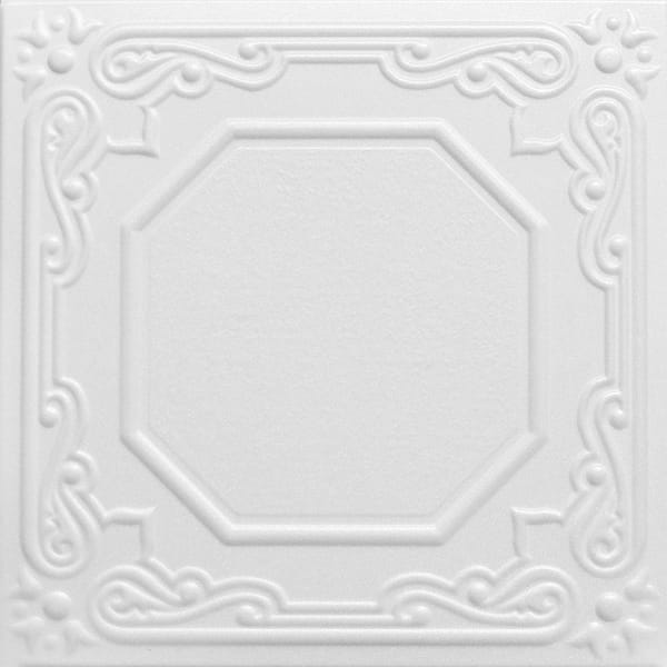 Topkapi Palace Plain White 1.6 ft. x 1.6 ft. Glue Up Foam Ceiling Tile (768 sq. ft. /Case)