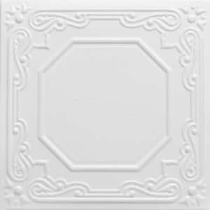Topkapi Palace 1.6 ft. x 1.6 ft. Glue Up Foam Ceiling Tile in Plain White (21.6 sq. ft./case)