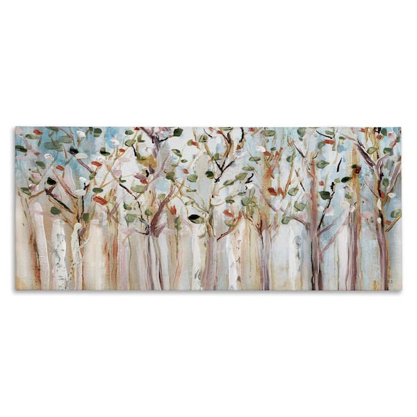 Bare Branch Trees Birch Forest by Susan Jill 1-Piece Gallery Wrapped Unframed Nature Graphic Art Print 17 in. x 40 in.