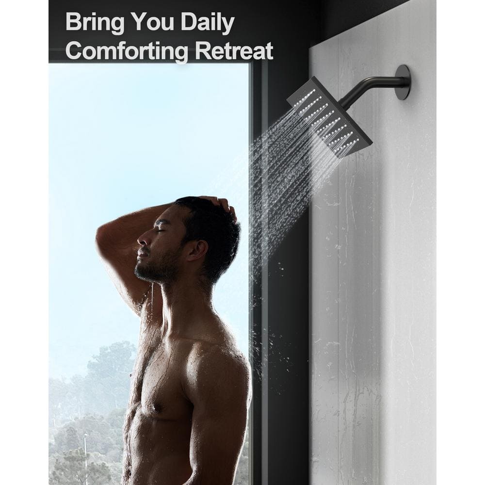 Matte Black Dual Rainfall Shower System with Handheld Spray