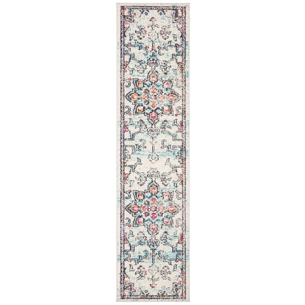 Madison Cream/Blue 2 ft. x 10 ft. Distressed Border Runner Rug price history on PriceWatchPro