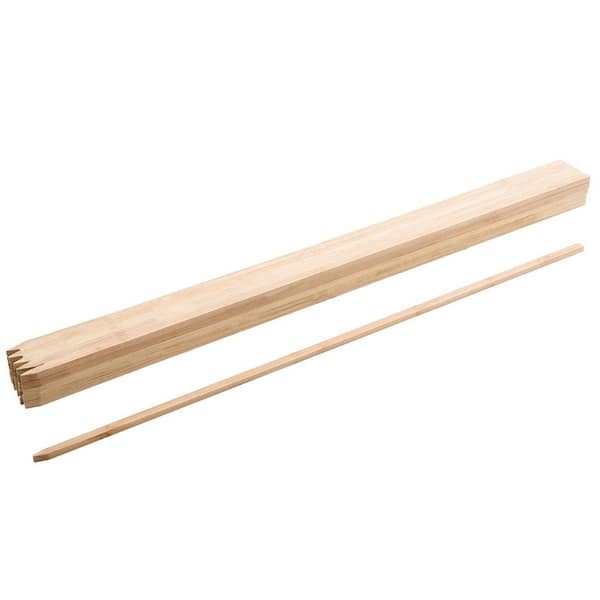 Wooden Garden Stakes, 48 in. L x 0.5 in. W x 0.69 in. H Yellow Fir Wood Dig Garden 25-Pack, Survey Grading Stakes