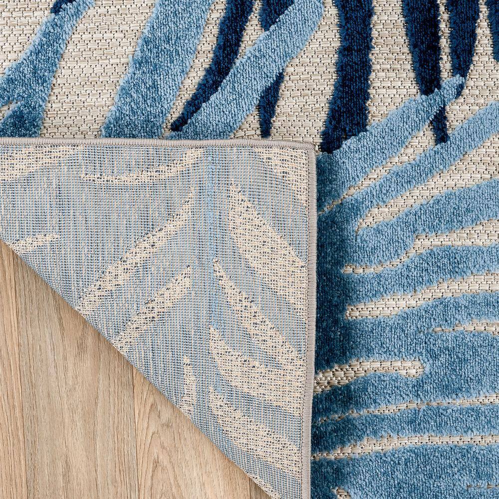 Navy Tropical Floral Reversible Indoor/Outdoor Runner Rug 2'x7'