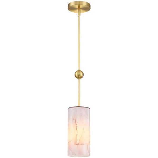 pasentel 10 in. 1-Light Modern Pendant Light with Red Art Glass Shade, No Bulbs Included