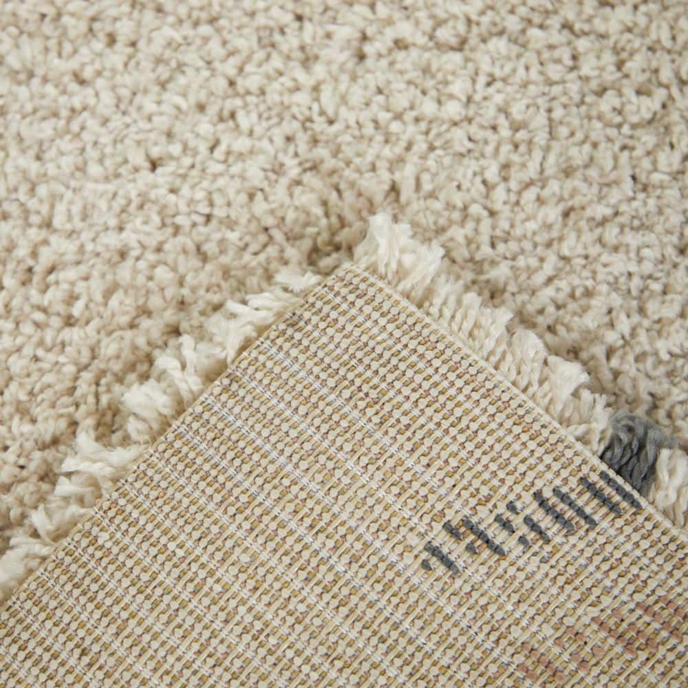 Multicolor Cream Synthetic Shag Kids' Rectangular Area Rug 4' x 6'