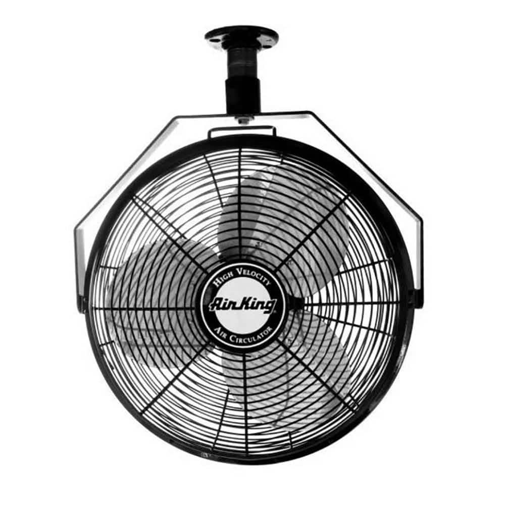 Air King 18-Inch Black Industrial Ceiling Mount Fan
