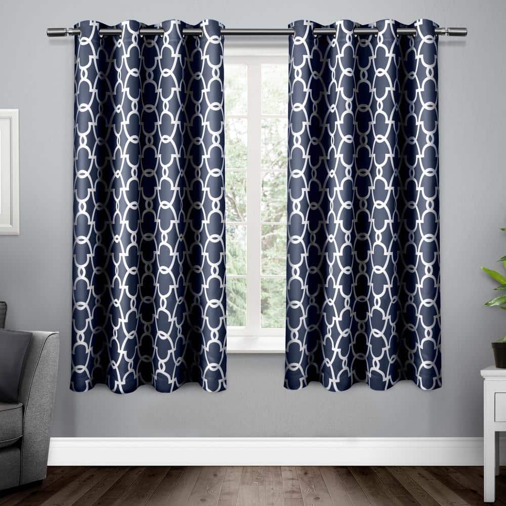 EXCLUSIVE HOME Gates Peacoat Blue Ogee Woven Room Darkening