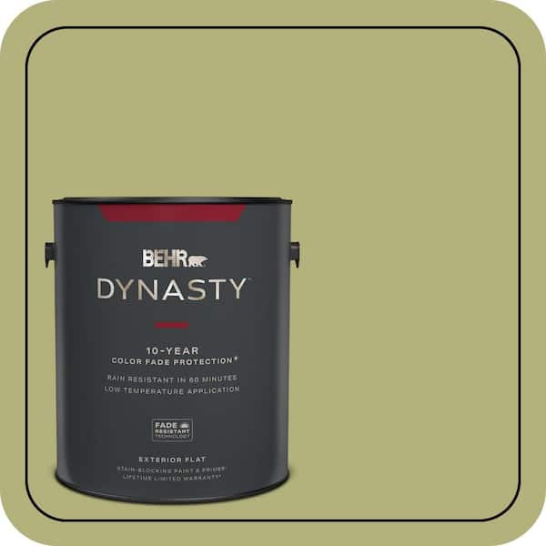BEHR DYNASTY 1 gal. #M340-5 Fresh Artichoke Flat Exterior Stain-Blocking Paint & Primer