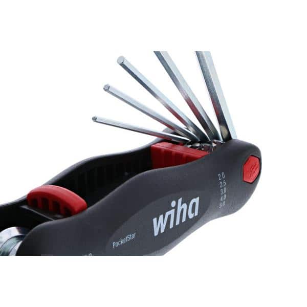 Wiha PocketStar Dual Fold Hex Key Set with Pushbutton Key-lifter