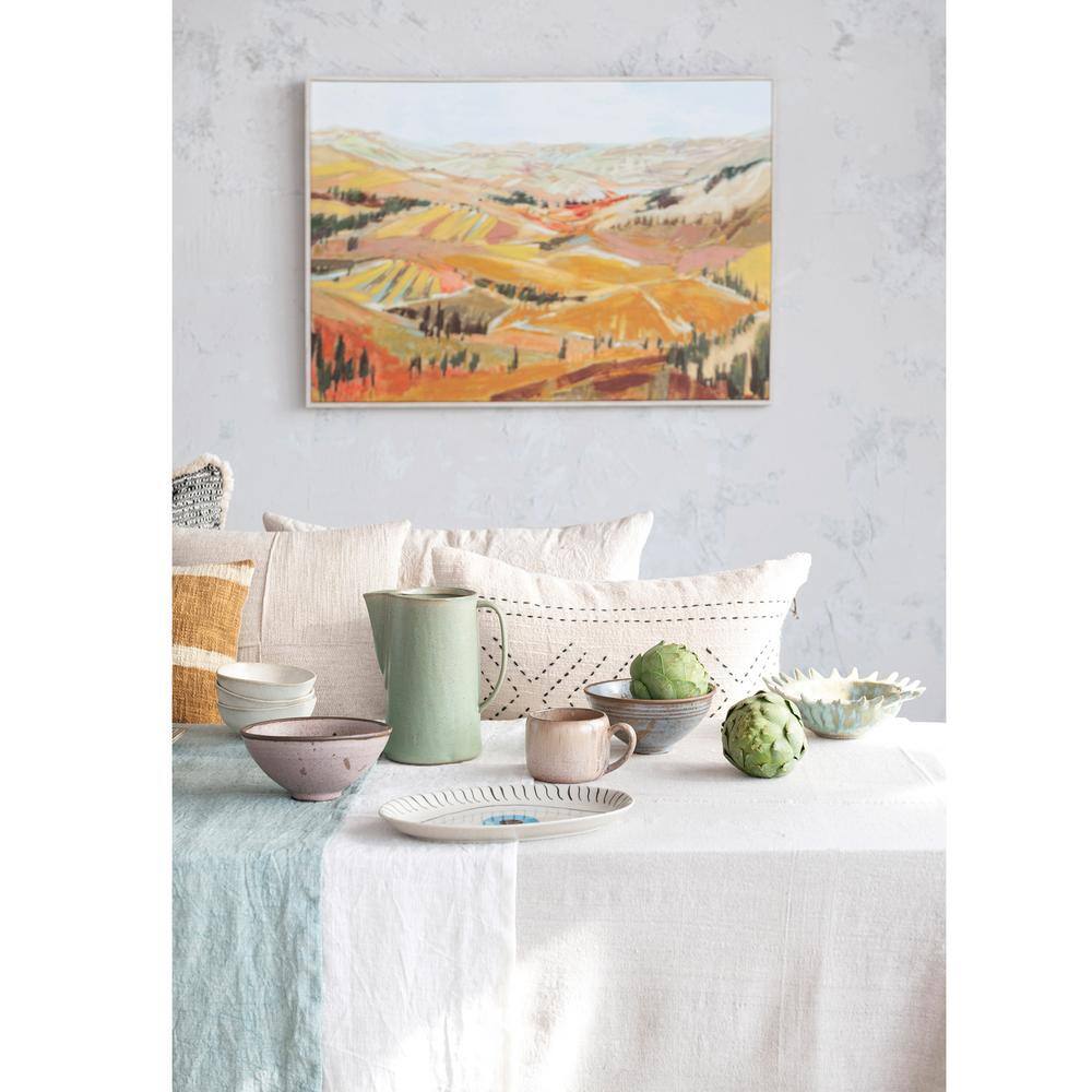 Multicolor Landscape Canvas Print with Wooden Frame, 39.38 x 27.5 inches