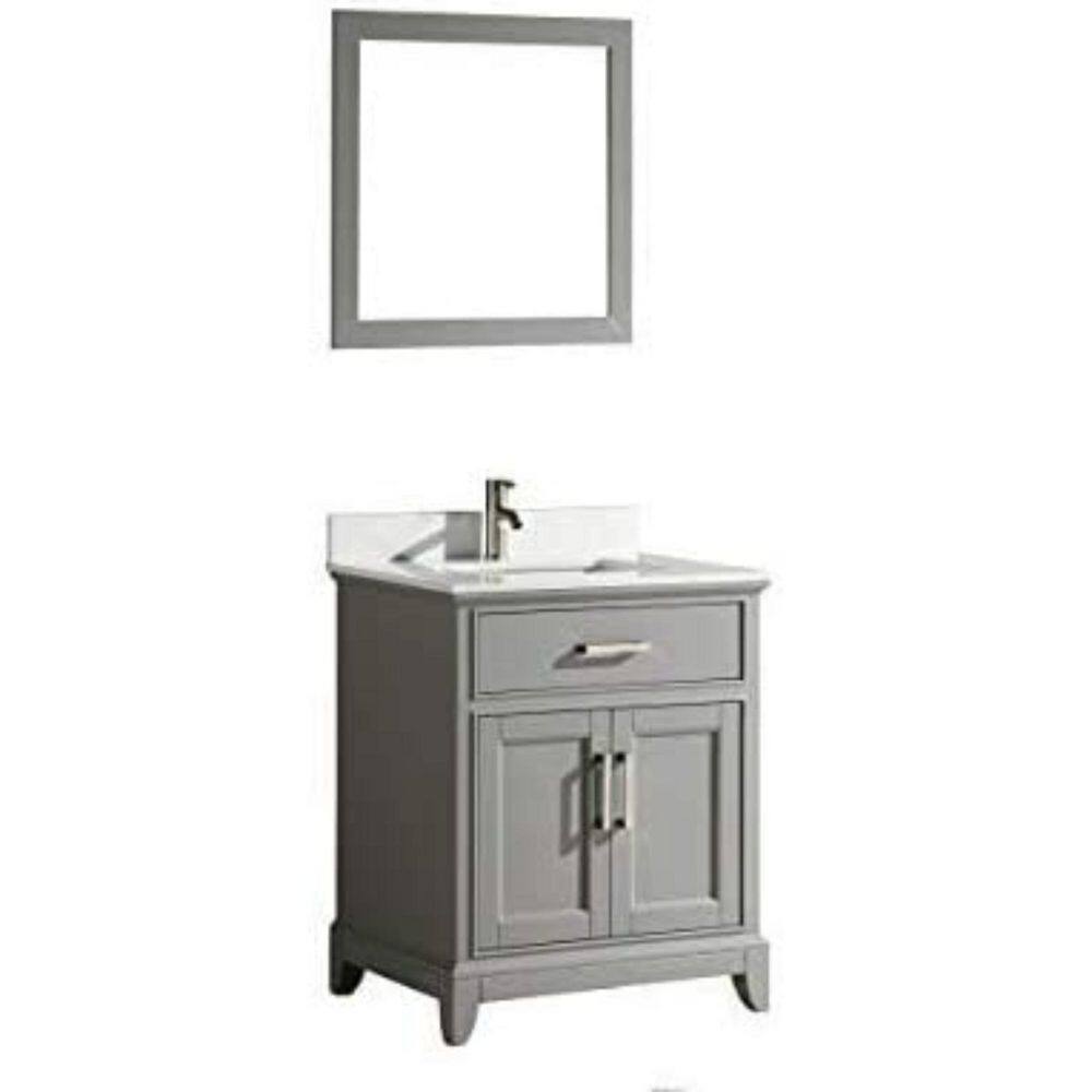 Vanity Art Genoa 24 in. W x 22 in. D x 36 in. H Bath Vanity in Grey