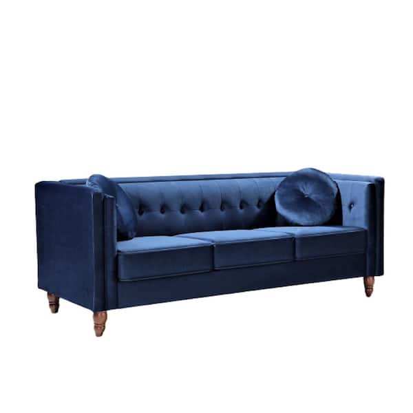 US Pride Furniture Angie Deep Blue Classic Kittleson Chesterfield Sofa