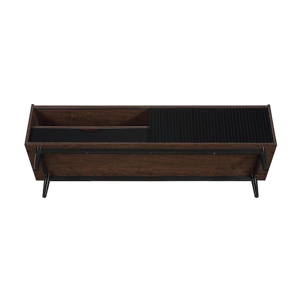 Manhattan Comfort Duane Dark Brown and Black Mid-Century Modern