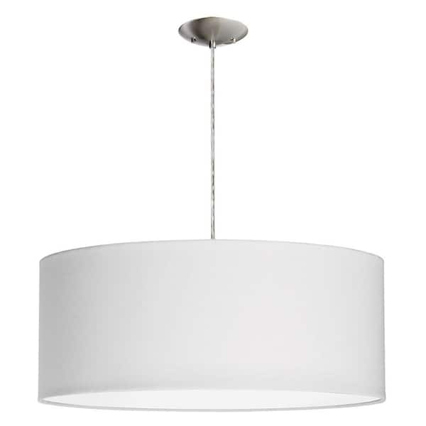Dainolite 3-Light Satin Chrome Pendant with Fabric Shades