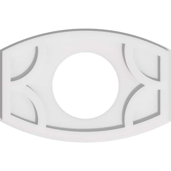 Ekena Millwork 18 in. x 12 in. x 1 in. Kailey Architectural Grade PVC Contemporary Ceiling Medallion