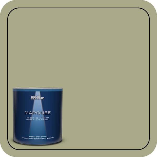 BEHR MARQUEE 1 qt. #S360-4 Meditation Time One-Coat Hide Satin Enamel Interior Paint & Primer