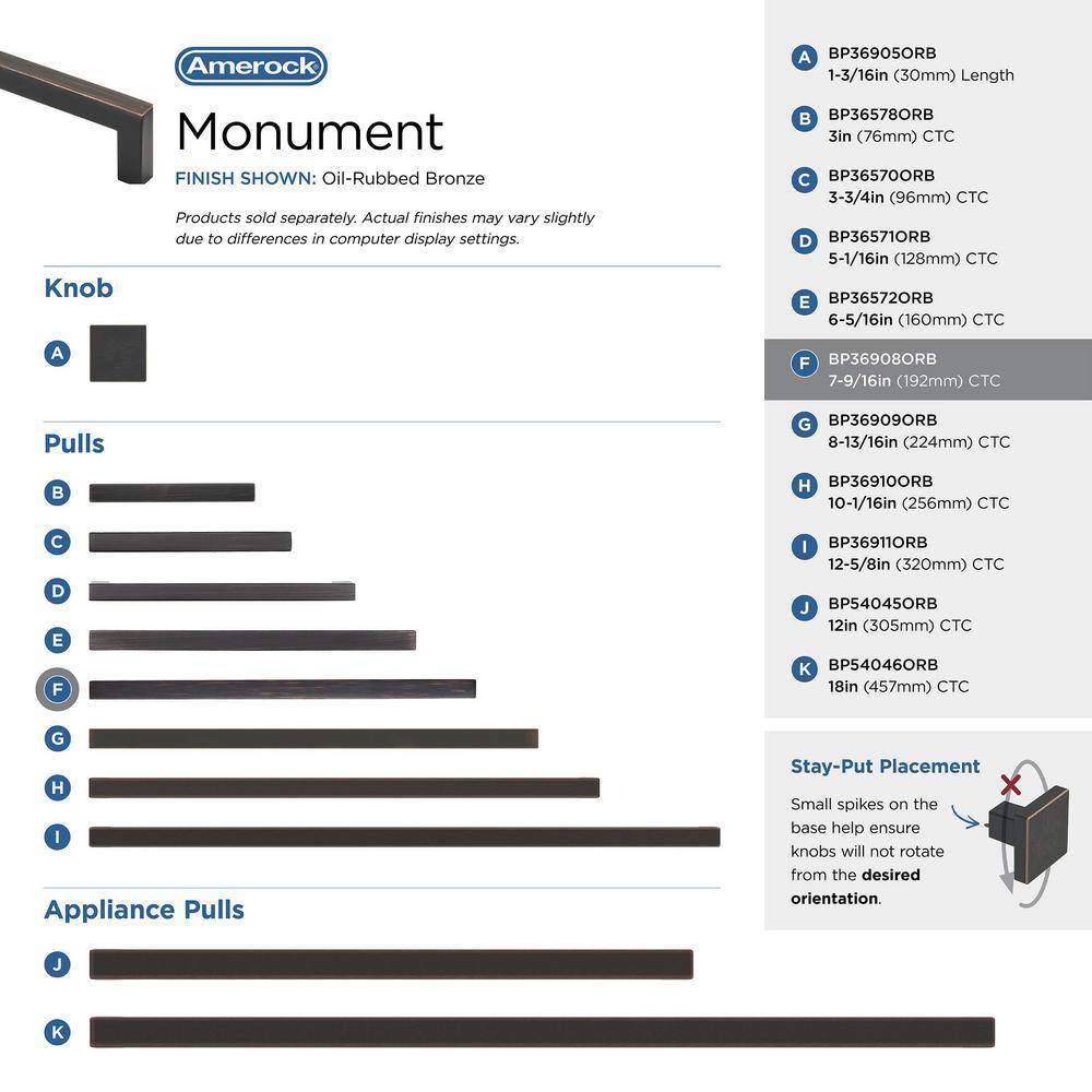 Monument Oil Rubbed Bronze 7-9/16 inch Cabinet Pull