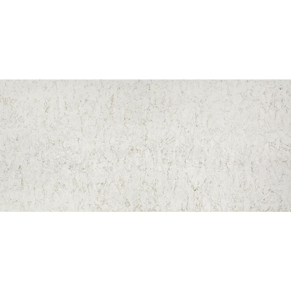 Silestone 43.5 in. W x 22.25 in. D Quartz White Rectangular Single Sink  Vanity Top in Miami White